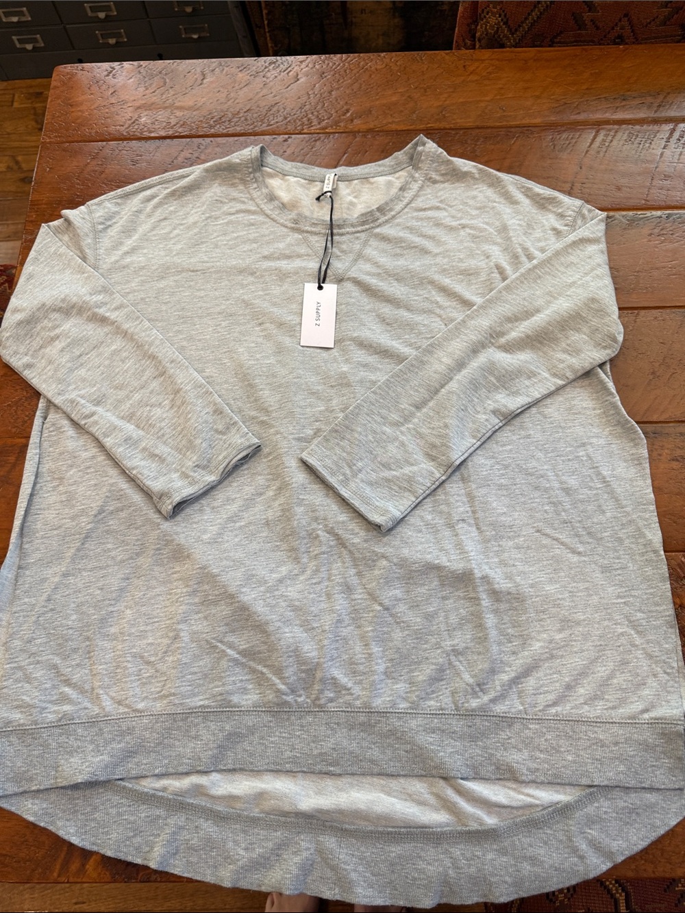 Z Supply Light Gray Long-Sleeve Crewneck Shirt